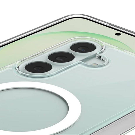 Magsafe Калъф за Samsung S26 FE, Spigen Ultra Hybrid Mag Fit Case Clear/White, Прозрачен (5)