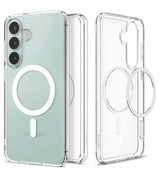 Magsafe Калъф за Samsung S26 FE, Spigen Ultra Hybrid Mag Fit Case Clear/White, Прозрачен (4)