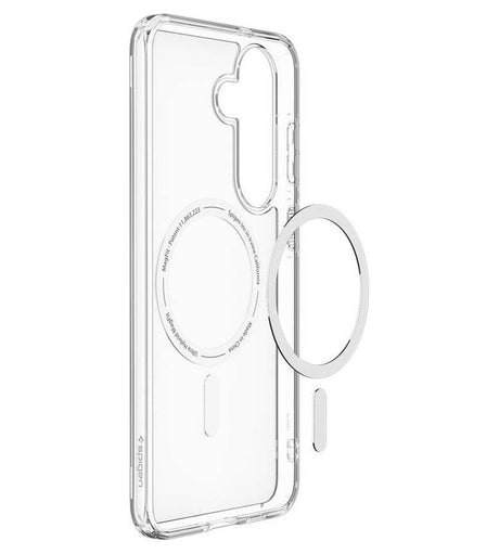 Magsafe Калъф за Samsung S26 FE, Spigen Ultra Hybrid Mag Fit Case Clear/White, Прозрачен (7)
