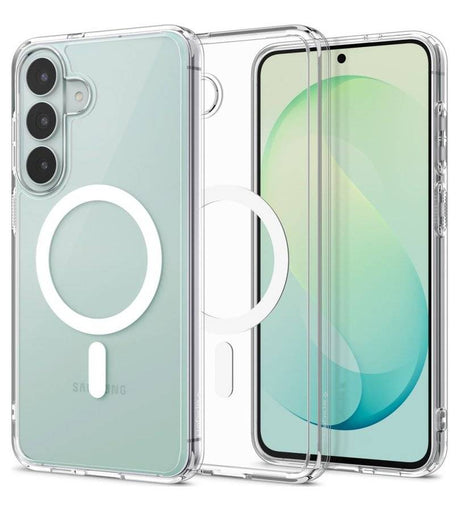 Magsafe Калъф за Samsung S26 FE, Spigen Ultra Hybrid Mag Fit Case Clear/White, Прозрачен