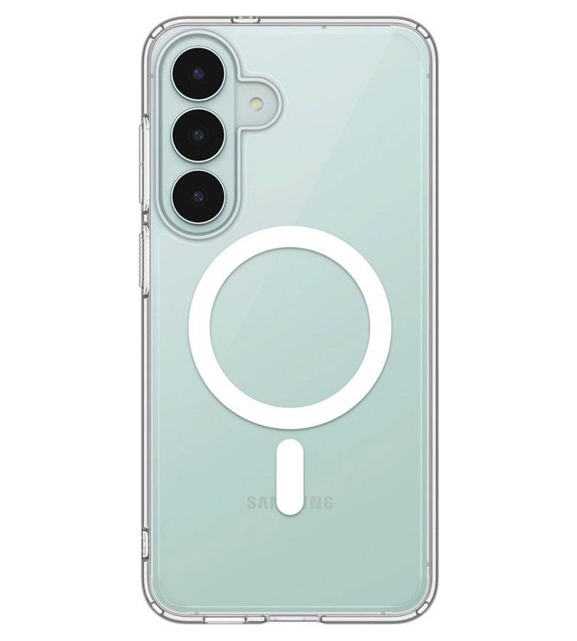 Magsafe Калъф за Samsung S26 FE, Spigen Ultra Hybrid Mag Fit Case Clear/White, Прозрачен (3)