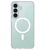 Magsafe Калъф за Samsung S26 FE, Spigen Ultra Hybrid Mag Fit Case Clear/White, Прозрачен (3)