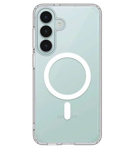 Magsafe Калъф за Samsung S26 FE, Spigen Ultra Hybrid Mag Fit Case Clear/White, Прозрачен (3)