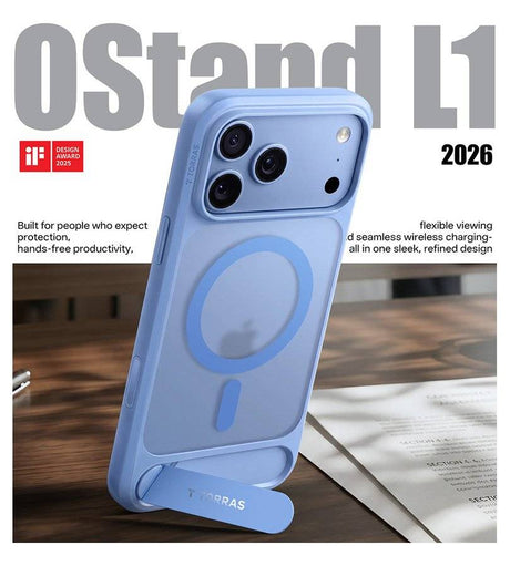 Magsafe Калъф за iPhone 17 Pro Max/ 18 Pro Max, Torras Ostand L1 Guardian Mag Case, Син (5)