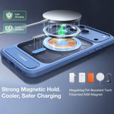 Magsafe Калъф за iPhone 17 Pro Max/ 18 Pro Max, Torras Ostand L1 Guardian Mag Case, Син (7)