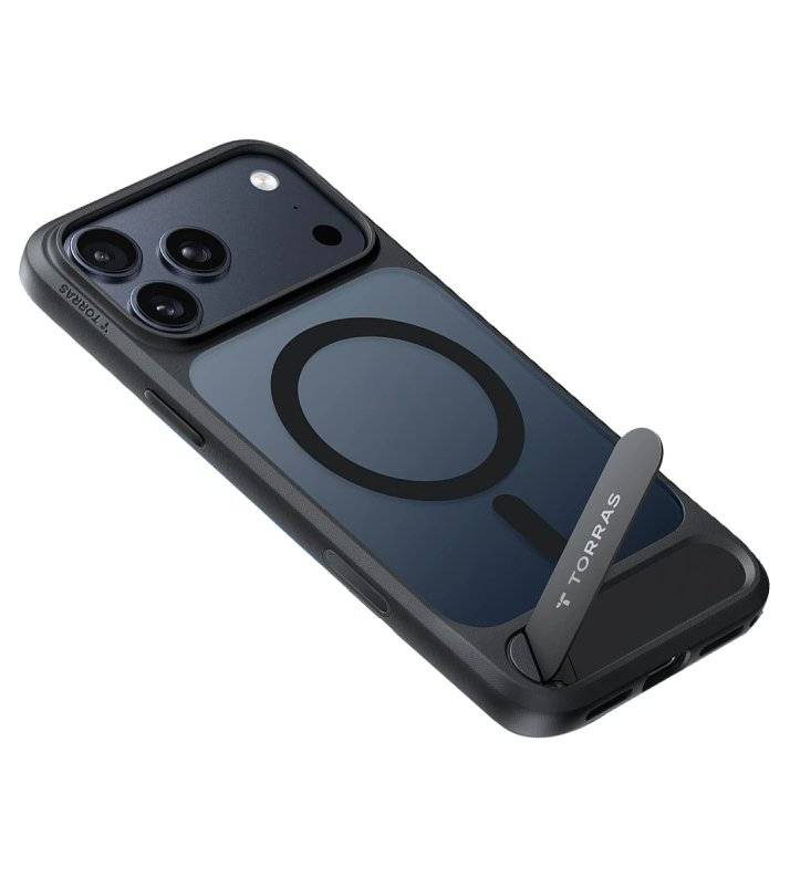 Magsafe Калъф за iPhone 17 Pro Max/ 18 Pro Max, Torras Ostand L1 Guardian Mag Case, Черен (3)