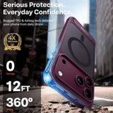 Magsafe Калъф за iPhone 17 Pro Max/ 18 Pro Max, Torras Ostand L1 Guardian Mag Case Burgundy, Бордо (6)