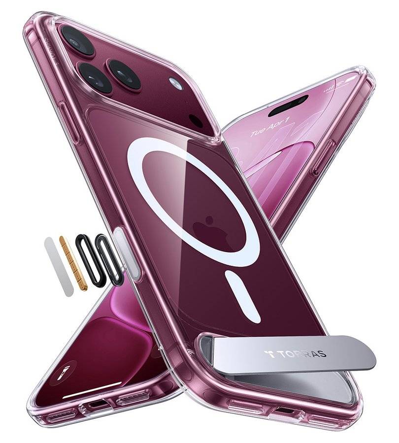Magsafe Калъф за iPhone 17 Pro Max/ 18 Pro Max, Torras Ostand L1 Guardian Mag Case, Прозрачен (3)