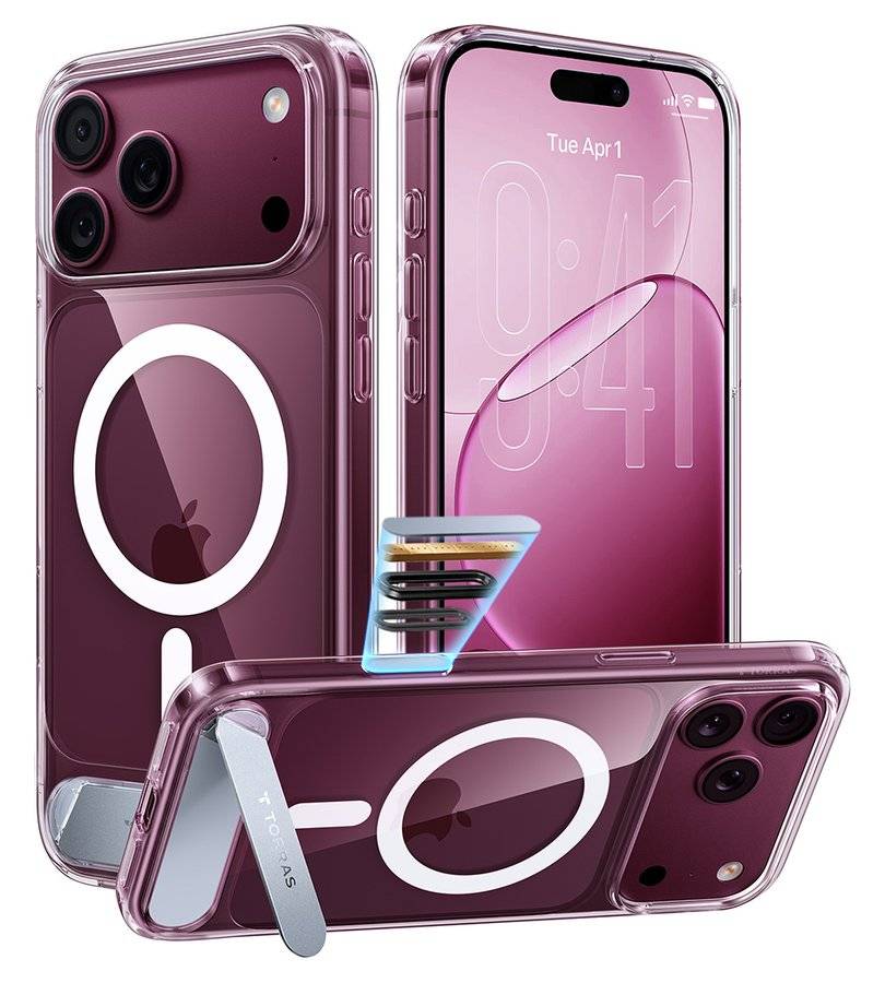 Magsafe Калъф за iPhone 17 Pro Max/ 18 Pro Max, Torras Ostand L1 Guardian Mag Case, Прозрачен