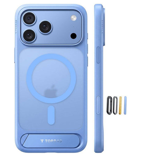 Magsafe Калъф за iPhone 17 Pro Max/ 18 Pro Max, Torras Ostand L1 Guardian Mag Case, Син (3)