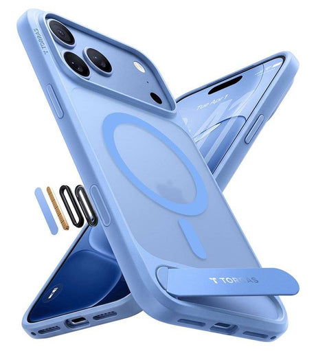Magsafe Калъф за iPhone 17 Pro Max/ 18 Pro Max, Torras Ostand L1 Guardian Mag Case, Син (2)