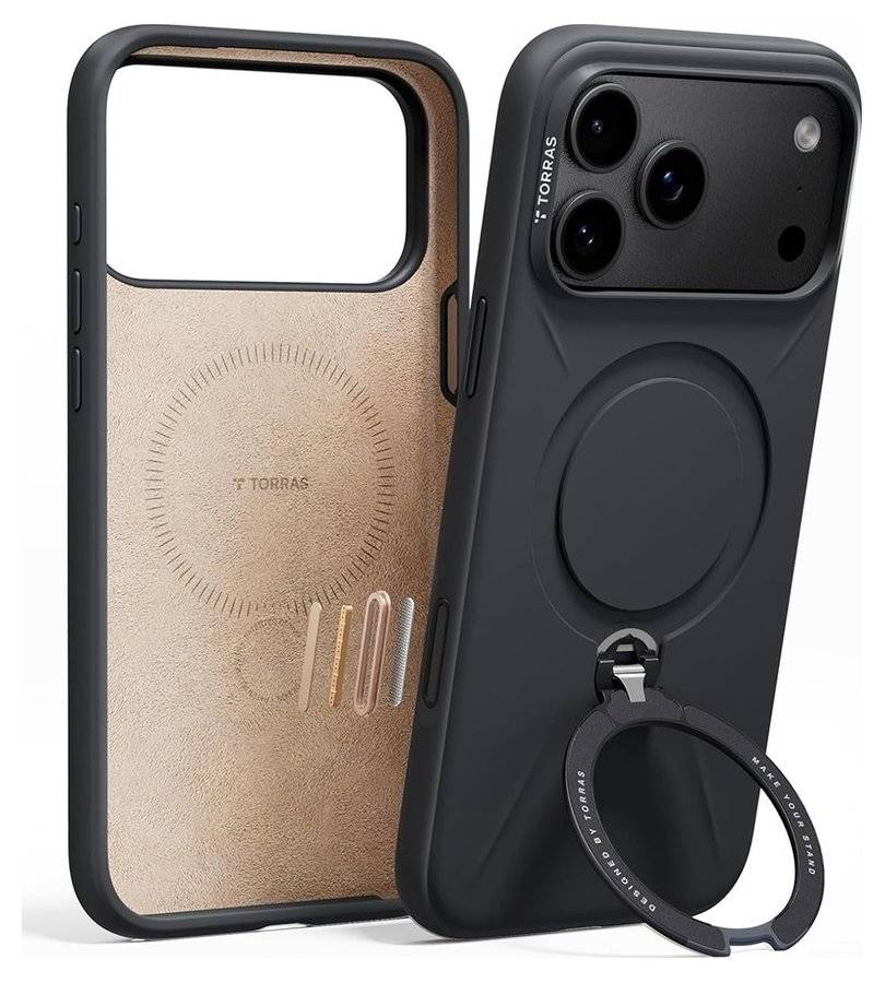 Magsafe Калъф за iPhone 17 Pro Max/ 18 Pro Max, Torras QPRO Silicone Mag Case, Черен (2)