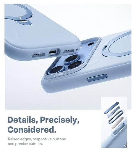 Magsafe Калъф за iPhone 17 Pro Max/ 18 Pro Max, Torras QPRO Silicone Mag Case, Син (4)