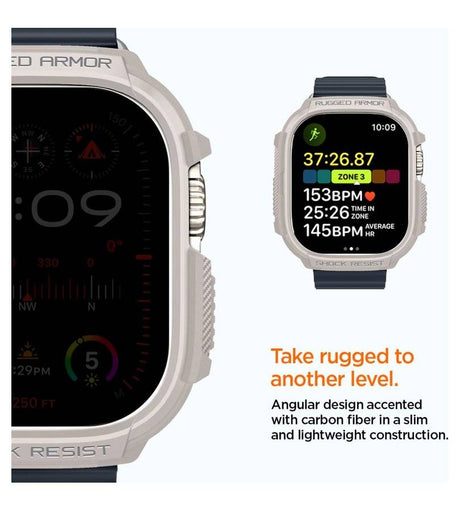 Противоударен Калъф за Apple Watch 1/ 2/ 3/ 4, Spigen Rugged Armor Case, Бежов (4)