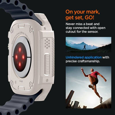 Противоударен Калъф за Apple Watch 1/ 2/ 3/ 4, Spigen Rugged Armor Case, Бежов (6)