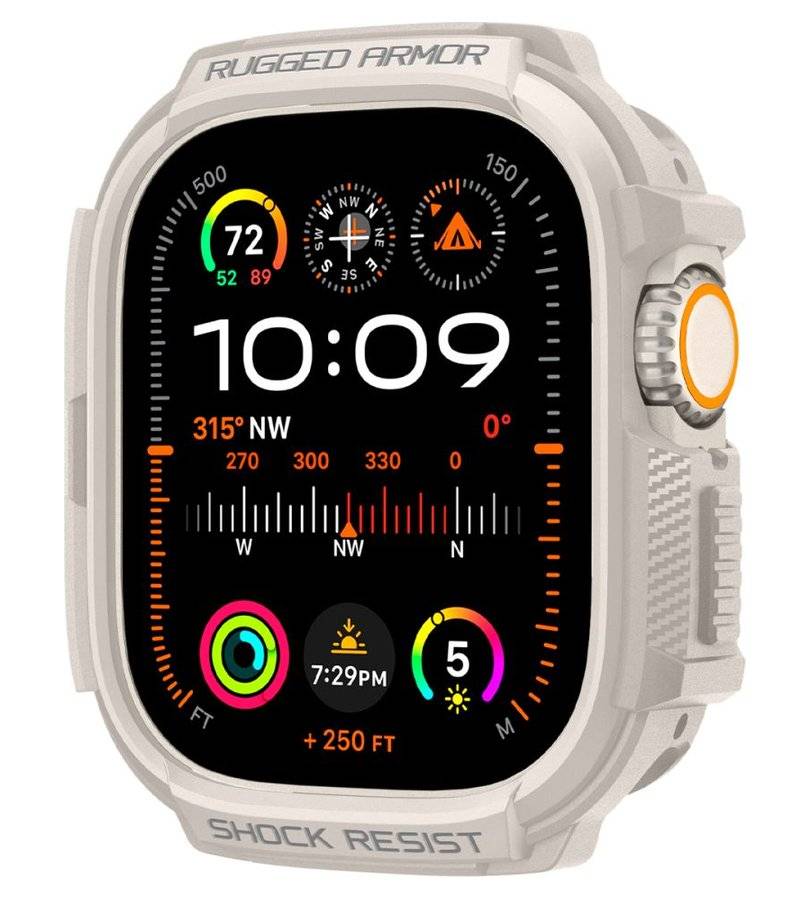 Противоударен Калъф за Apple Watch 1/ 2/ 3/ 4, Spigen Rugged Armor Case, Бежов (9)