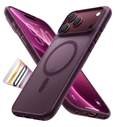 Magsafe Калъф за iPhone 17 Pro Max/ 18 Pro Max, Torras Guardian Magnetic Case Burgundy, Бордо (2)