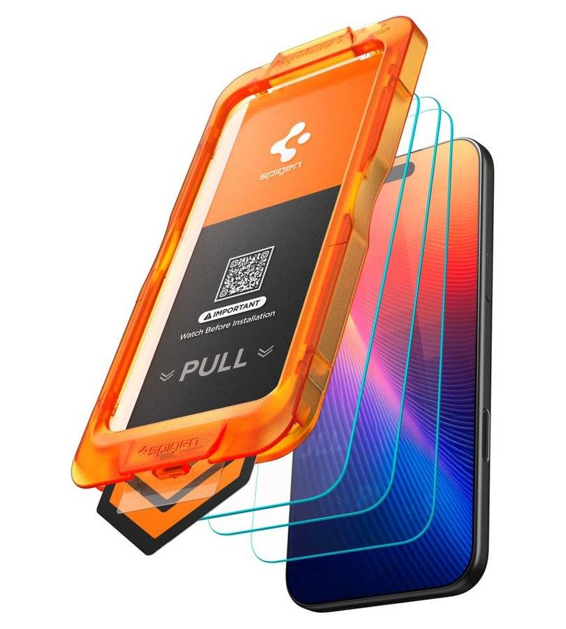 Стъклен Протектор за iPhone 18 Pro Max/ 17 Pro Max, Spigen Align Master Slim Glas.tR 3бр., Прозрачен (5)