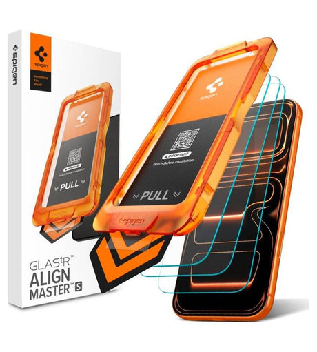 Стъклен Протектор за iPhone 18 Pro/ 17 Pro, Spigen Align Master Slim Glas.tR 3бр., Прозрачен