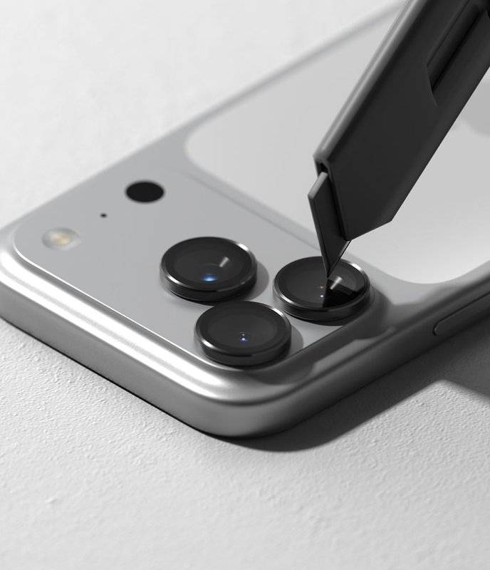 Протектор за Камерата на iPhone 18 Pro Max/ 18 Pro, Ringke Cam Lens Frame Glass 2бр., Черен (7)