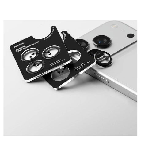 Протектор за Камерата на iPhone 18 Pro Max/ 18 Pro, Ringke Cam Lens Frame Glass 2бр., Черен (6)