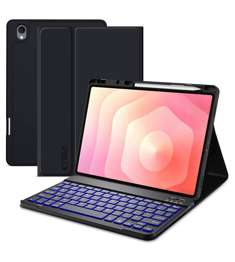 Калъф с Клавиатура за Samsung Tab S12 Plus 12.4", Tech-Protect SC Pen Keyboard Case, Черен