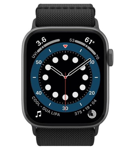 Текстилна Каишка за Apple Watch Ultra/ 12/ 11/ 10/ 9/ 8/ SE, Spigen Fit Lite Band, Черен (3)
