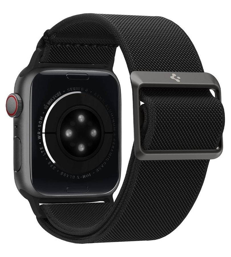 Текстилна Каишка за Apple Watch Ultra/ 12/ 11/ 10/ 9/ 8/ SE, Spigen Fit Lite Band, Черен (2)