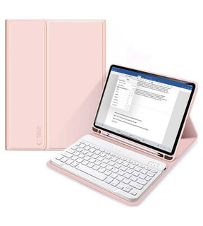 Калъф с Клавиатура за iPad 11th A16/ 10th, Tech-Protect SC Pen Keyboard Case, Розов