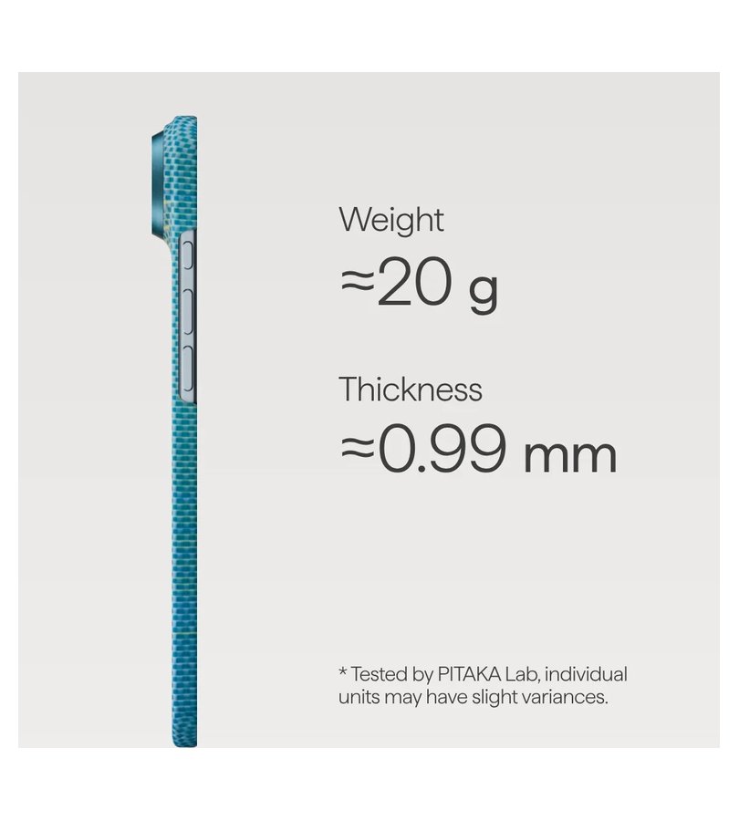 Magsafe Калъф за iPhone Air, Pitaka Edge Lucid Blue Case, Син (2)