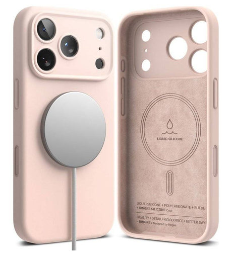 Magsafe Калъф за iPhone 18 Pro Max/ 17 Pro Max, Ringke Silicone Magnetic Case, Розов (3)