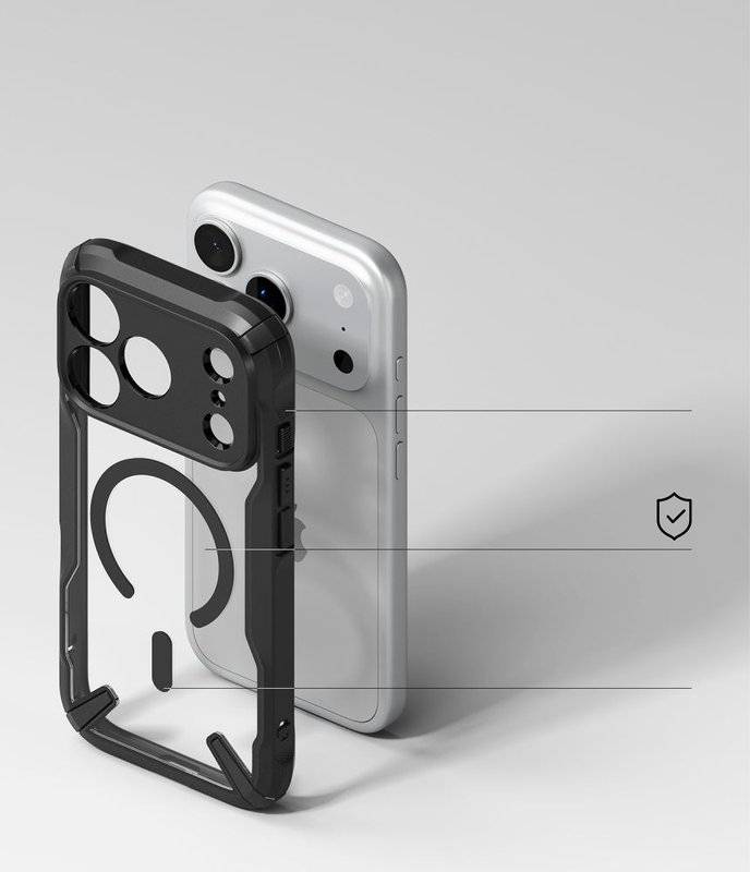 Magsafe Калъф за iPhone 18 Pro Max/ 17 Pro Max, Ringke Fusion X Magnetic Case, Черен (7)