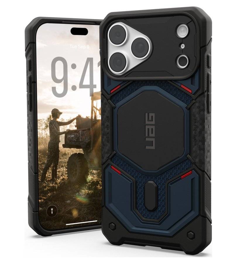 Magsafe Калъф за iPhone 18 Pro Max/ 17 Pro Max, UAG Monarch Pro Kevlar Case Mallard, Син (4)
