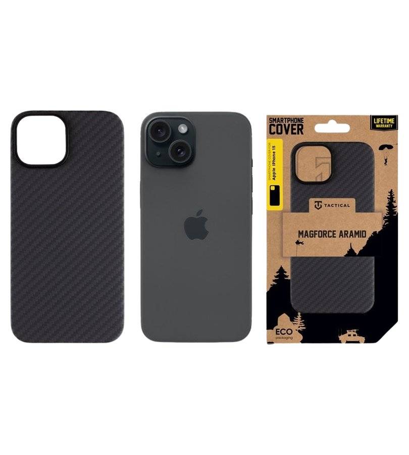 MagSafe Калъф за iPhone 15, Tactical MagForce Aramid Case, Черен (4)