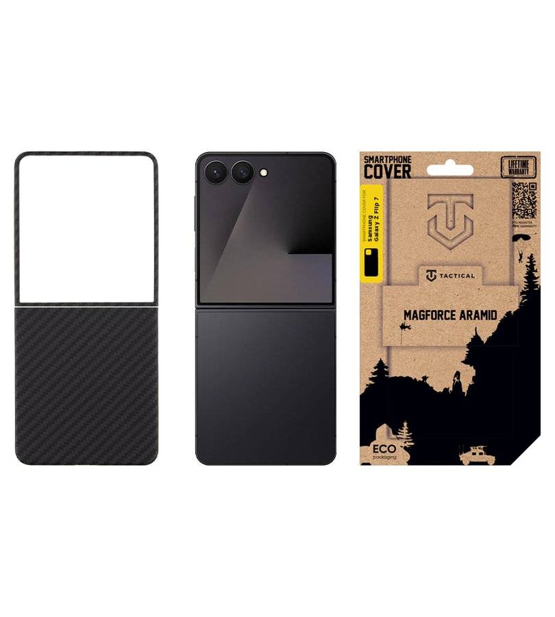 MagSafe Калъф за Samsung Z Flip 7, Tactical MagForce Aramid Case, Черен (3)
