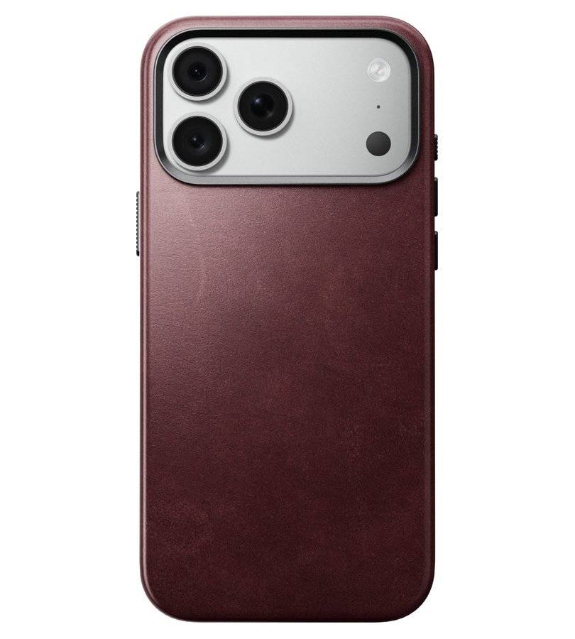 Magsafe Калъф за iPhone 18 Pro Max/ 17 Pro Max, Nomad Traditional Leather Case Butgundy, Бордо (2)