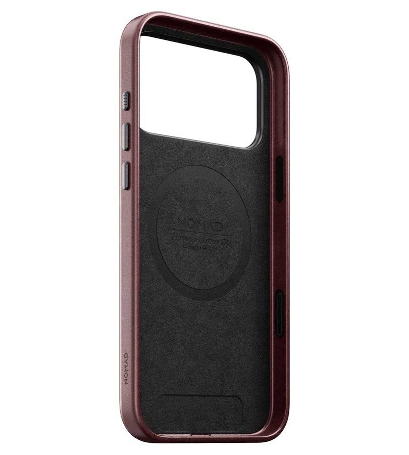 Magsafe Калъф за iPhone 18 Pro Max/ 17 Pro Max, Nomad Traditional Leather Case Butgundy, Бордо (10)