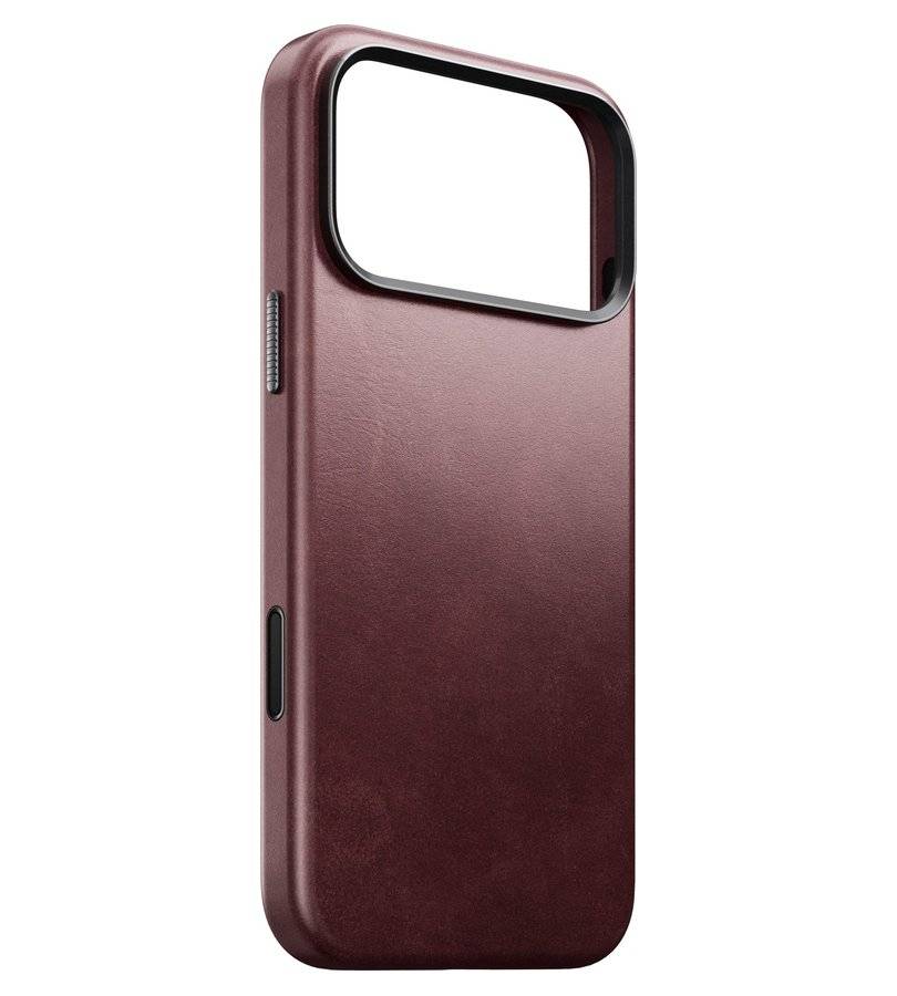 Magsafe Калъф за iPhone 18 Pro Max/ 17 Pro Max, Nomad Traditional Leather Case Butgundy, Бордо (9)