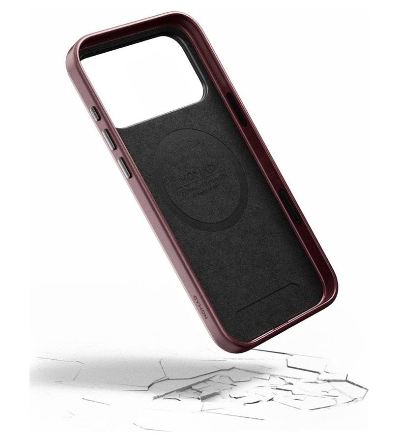 Magsafe Калъф за iPhone 18 Pro Max/ 17 Pro Max, Nomad Traditional Leather Case Butgundy, Бордо (12)