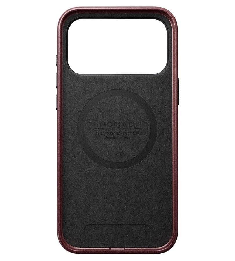 Magsafe Калъф за iPhone 18 Pro Max/ 17 Pro Max, Nomad Traditional Leather Case Butgundy, Бордо (8)