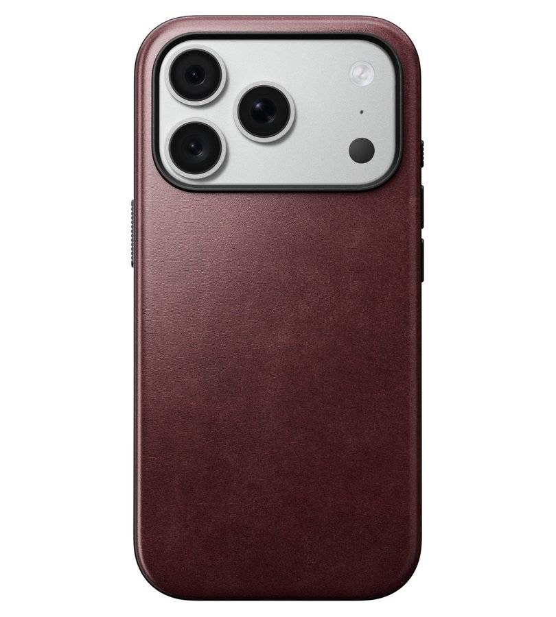 Magsafe Калъф за iPhone 18 Pro/ 17 Pro, Nomad Modern Leather Case Burgundy, Бордо (2)