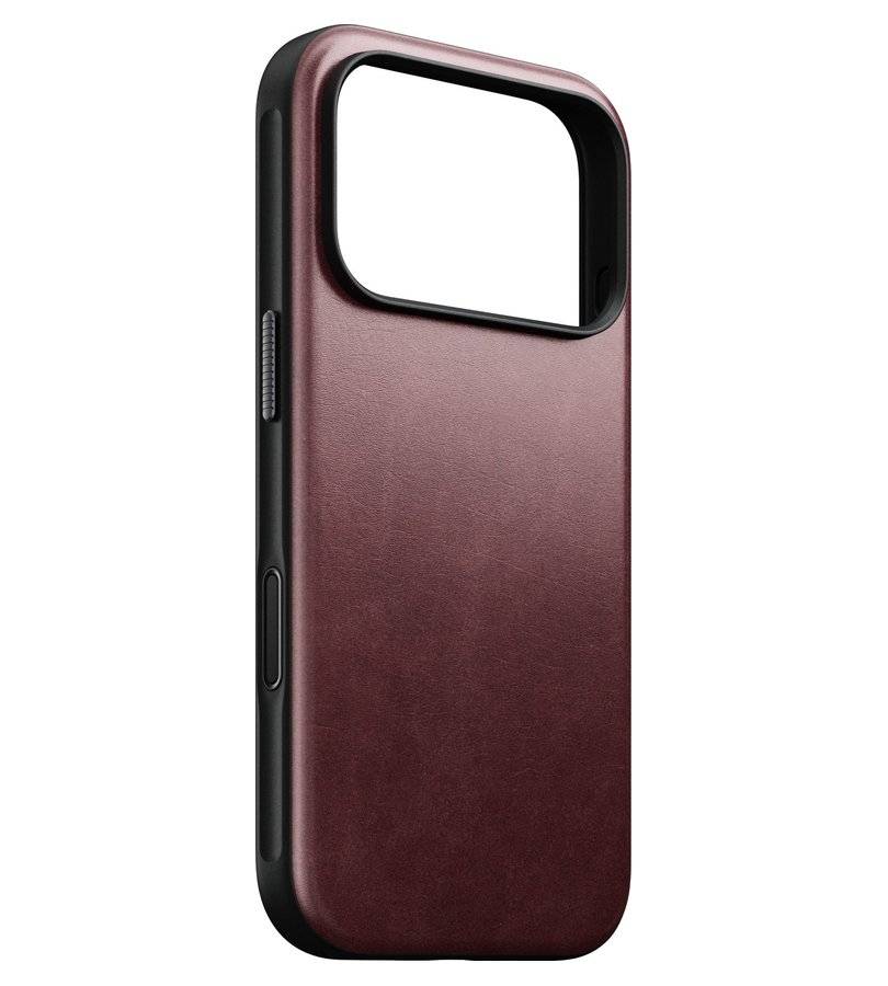 Magsafe Калъф за iPhone 18 Pro/ 17 Pro, Nomad Modern Leather Case Burgundy, Бордо (9)