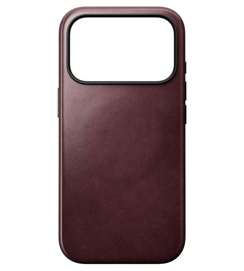 Magsafe Калъф за iPhone 18 Pro/ 17 Pro, Nomad Modern Leather Case Burgundy, Бордо (11)