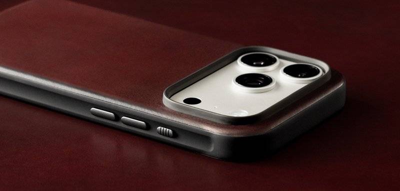 Magsafe Калъф за iPhone 18 Pro/ 17 Pro, Nomad Modern Leather Case Burgundy, Бордо (12)