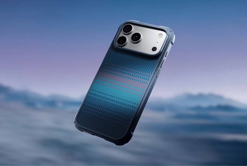 MagSafe Калъф за iPhone 18 Pro/ 17 Pro, Pitaka Cairn Case Moonrise2.0 1001 Nights Midnight, Син (6)