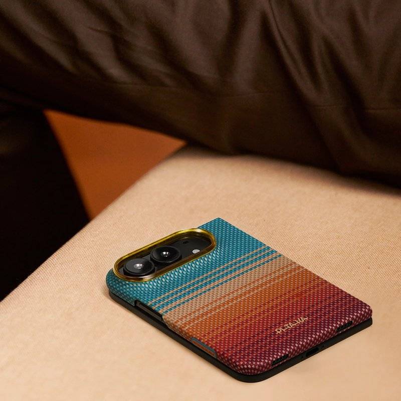 MagSafe Калъф за iPhone Duo, Pitaka Edge Case Sunset2.0 California Dream01, Кафяв (8)
