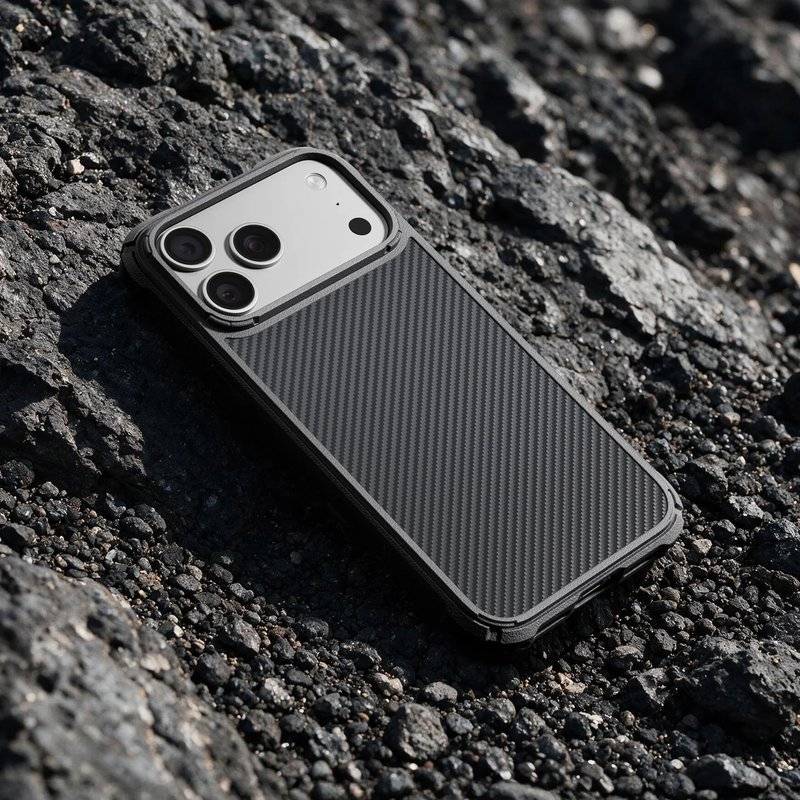 MagSafe Калъф за iPhone 18 Pro/ 17 Pro, Pitaka Cairn Case Black/Grey, Черен (5)