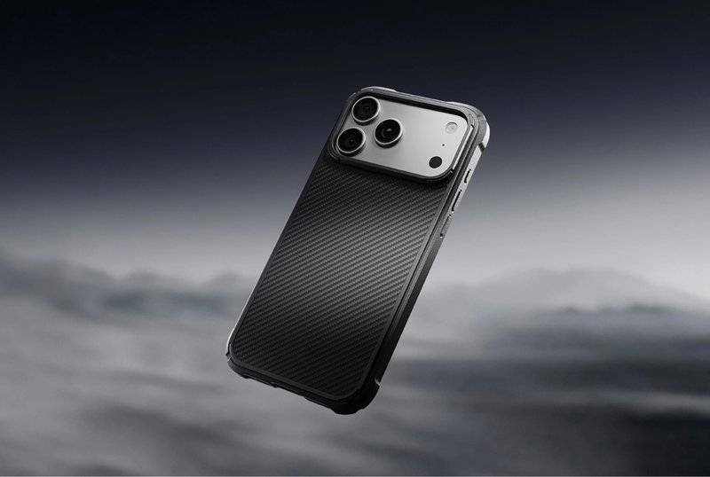MagSafe Калъф за iPhone 18 Pro/ 17 Pro, Pitaka Cairn Case Black/Grey, Черен (6)
