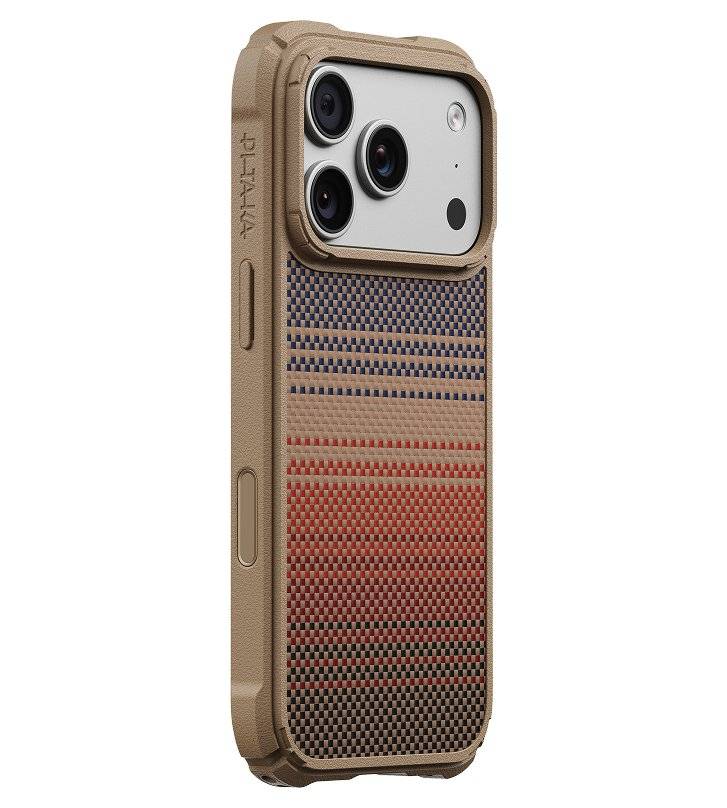 MagSafe Калъф за iPhone 18 Pro/ 17 Pro, Pitaka Cairn Case Sunset, Кафяв