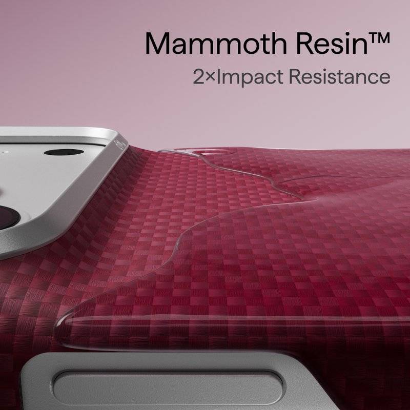 MagSafe Калъф за iPhone 18 Pro Max/ 17 Pro Max, Pitaka Edge Case Argyle Burgundy, Бордо (5)